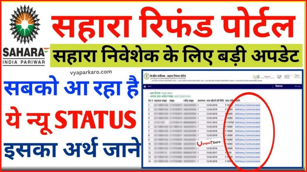 Sahara Refund Portal: सबको आ रहा यह न्यू स्टेटस, जानें इसका मतलब, कब तक मिलेगा पैसा… 2 sahara refund claim portal new status